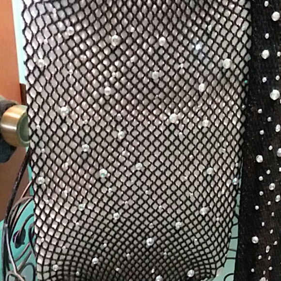 Fishnet Rhinestone Tights - Picture 3 of 8